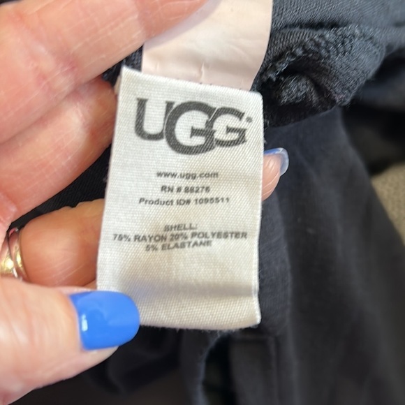 UGG Quincy Bow Tie Side Black Terry Sweatshirt Relaxed Fit  Sz L - Picture 12 of 13